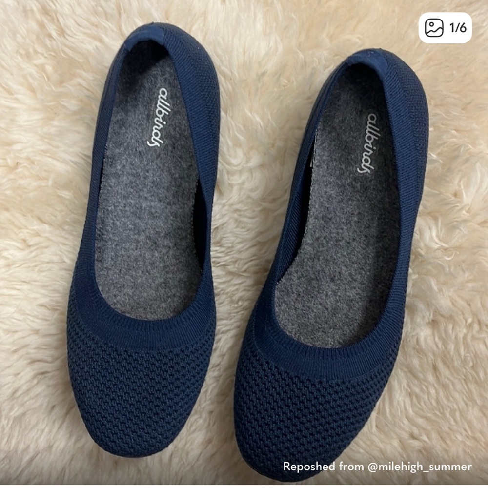 AllBirds Navy Woven Flats 7.5